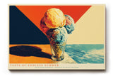 Paul Sinus Wandbild 120x80cm Retro Eisbecher Pop Art Dessertmotiv farbenfrohe moderne Kunst fuer Kueche und Wohnräume