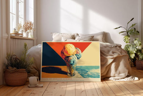 Paul Sinus Wandbild 120x80cm Retro Eisbecher Pop Art Dessertmotiv farbenfrohe moderne Kunst fuer Kueche und Wohnräume
