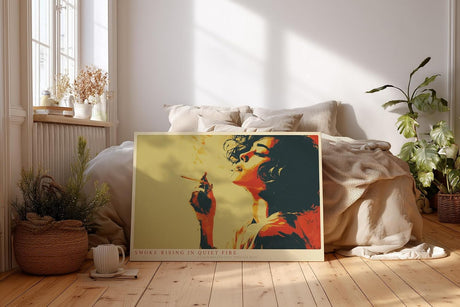 Paul Sinus Wandbild 120x80cm Retro Frau mit Zigarette Pop Art Portrait warme Farben moderne Vintage Wanddekoration