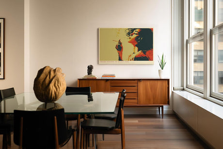 Paul Sinus Wandbild 120x80cm Retro Frau mit Zigarette Pop Art Portrait warme Farben moderne Vintage Wanddekoration