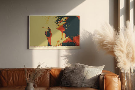 Paul Sinus Wandbild 120x80cm Retro Frau mit Zigarette Pop Art Portrait warme Farben moderne Vintage Wanddekoration