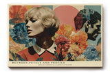 Paul Sinus Wandbild 120x80cm Retro Frauenportrait mit Blumen Moderne Pop Art Komposition in warmen Farben
