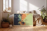 Paul Sinus Wandbild 120x80cm Retro Frauenportrait mit Zigarette moderne Pop Art Kunst in sanften Farben stilvolle Wanddekoration