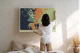 Paul Sinus Wandbild 120x80cm Retro Frauenportrait mit Zigarette moderne Pop Art Kunst in sanften Farben stilvolle Wanddekoration