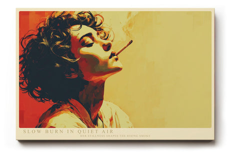 Paul Sinus Wandbild 120x80cm Retro Frauenportrait mit Zigarette Pop Art Kunst in warmen Farben moderne Vintage Wanddekoration