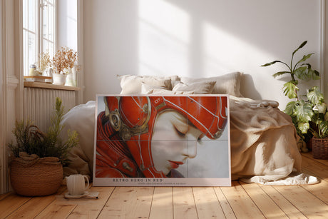 Paul Sinus Wandbild Retro Hero in Red – Futuristische Eleganz und stille Stärke in intensivem Rot