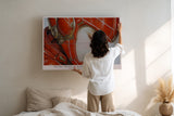 Paul Sinus Wandbild Retro Hero in Red – Futuristische Eleganz und stille Stärke in intensivem Rot