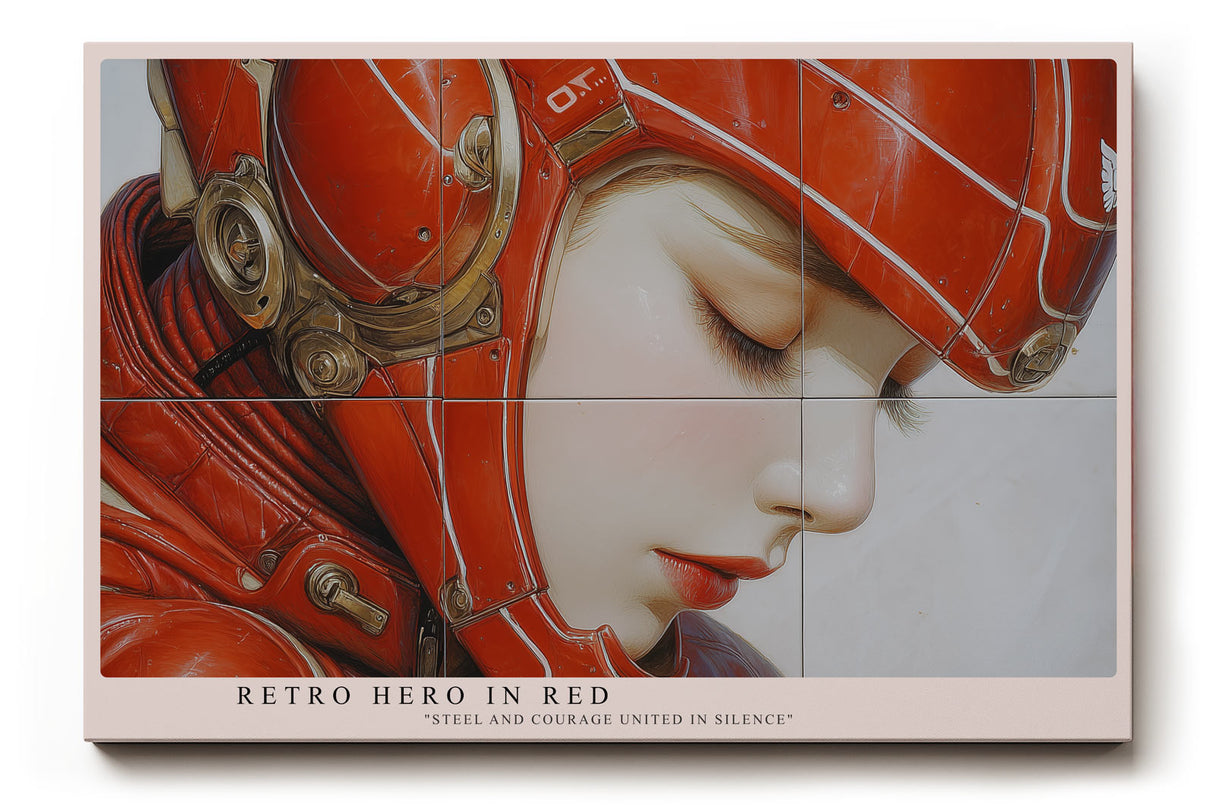 Paul Sinus Wandbild Retro Hero in Red – Futuristische Eleganz und stille Stärke in intensivem Rot