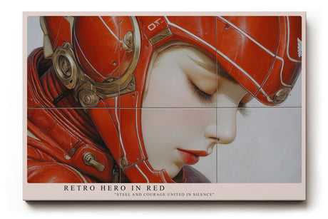 Paul Sinus Wandbild Retro Hero in Red – Futuristische Eleganz und stille Stärke in intensivem Rot