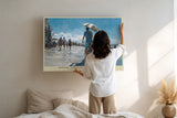 Paul Sinus Wandbild Riding Through Summer Breeze – Radfahrer unter blauem Himmel symbolisiert Freiheit, Lebensfreude und den Moment des Sommers