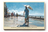 Paul Sinus Wandbild Riding Through Summer Breeze – Radfahrer unter blauem Himmel symbolisiert Freiheit, Lebensfreude und den Moment des Sommers