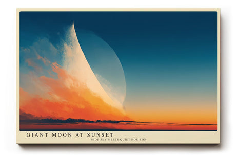 Paul Sinus Wandbild 120x80cm riesiger Mond Sonnenuntergang moderne Landschaft Kunst Himmel Natur Kunstdruck stilvolle Wanddekoration fuer Wohnzimmer Schlafzimmer Büro