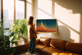 Paul Sinus Wandbild 120x80cm riesiger Mond Sonnenuntergang moderne Landschaft Kunst Himmel Natur Kunstdruck stilvolle Wanddekoration fuer Wohnzimmer Schlafzimmer Büro