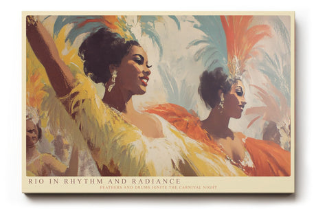 Paul Sinus Wandbild 120x80cm Rio in Rhythm and Radiance brasilianischer Karneval Tanz Szene Kunst Poster für Wohnzimmer Bar