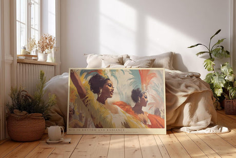Paul Sinus Wandbild 120x80cm Rio in Rhythm and Radiance brasilianischer Karneval Tanz Szene Kunst Poster für Wohnzimmer Bar