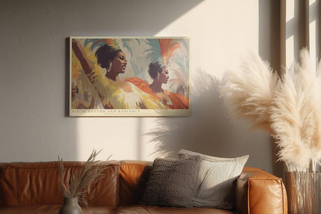 Paul Sinus Wandbild 120x80cm Rio in Rhythm and Radiance brasilianischer Karneval Tanz Szene Kunst Poster für Wohnzimmer Bar