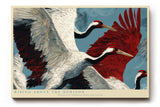 Paul Sinus Wandbild 120x80cm Rising Above the Horizon elegante Kraniche im Flug moderne Tierkunst Poster für Wohnzimmer Büro