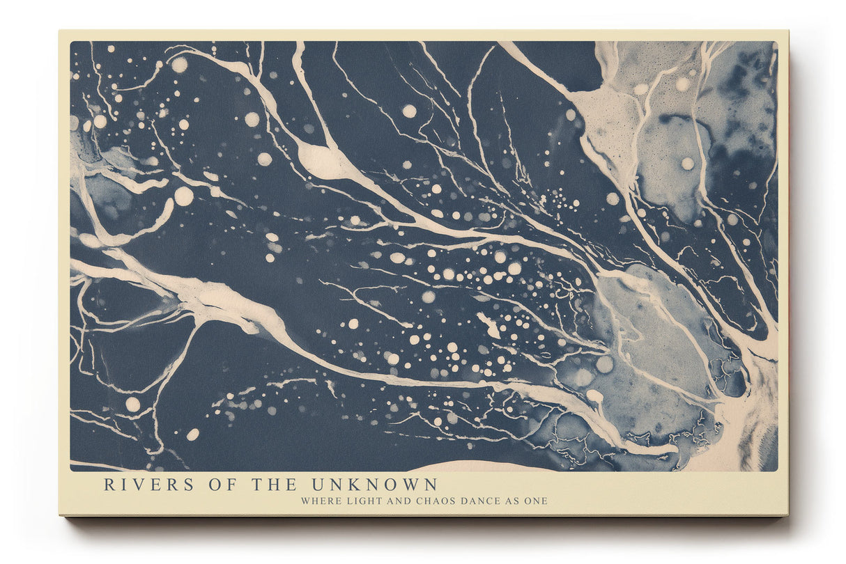 Paul Sinus Wandbild Rivers of the Unknown Abstract Flow of Light and Chaos in Blue Motion