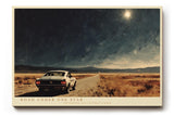 Paul Sinus Wandbild 120x80cm Road Under One Star Nachtlandschaft mit Auto und Sternenhimmel Moderne Reise Kunst fuer Wohnzimmer Büro und Flur