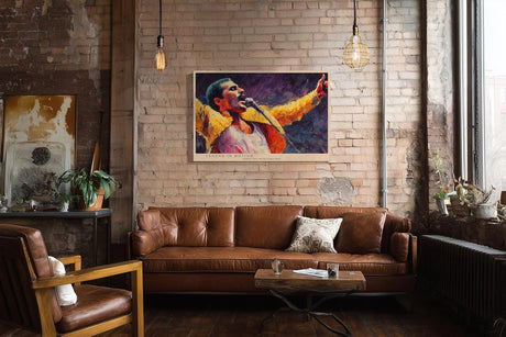 Paul Sinus Wandbild 120x80cm Rock Saenger Konzert Kunst expressive Musik Illustration moderne Wanddekoration fuer Wohnzimmer Musikzimmer Büro