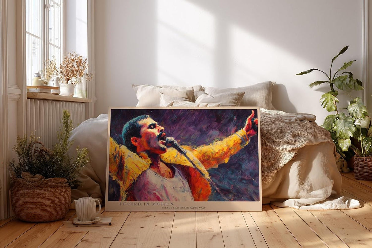 Paul Sinus Wandbild 120x80cm Rock Saenger Konzert Kunst expressive Musik Illustration moderne Wanddekoration fuer Wohnzimmer Musikzimmer Büro