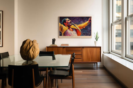 Paul Sinus Wandbild 120x80cm Rock Saenger Konzert Kunst expressive Musik Illustration moderne Wanddekoration fuer Wohnzimmer Musikzimmer Büro