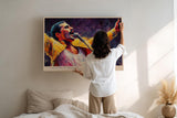 Paul Sinus Wandbild 120x80cm Rock Saenger Konzert Kunst expressive Musik Illustration moderne Wanddekoration fuer Wohnzimmer Musikzimmer Büro