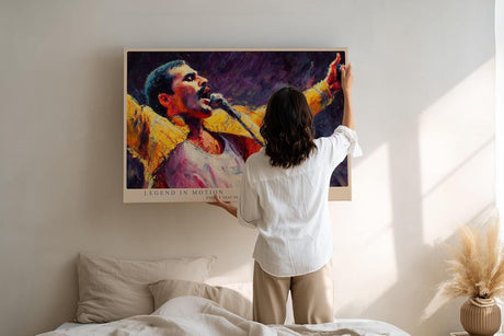 Paul Sinus Wandbild 120x80cm Rock Saenger Konzert Kunst expressive Musik Illustration moderne Wanddekoration fuer Wohnzimmer Musikzimmer Büro