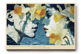 Paul Sinus Wandbild 120x80cm Romantische Frauen Portrait Kunst mit Blumen Moderne Collage in Blau Weiß und Gelb für Wohnzimmer Schlafzimmer Büro