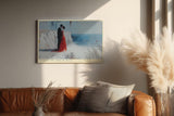 Paul Sinus Wandbild 120x80cm Romantisches Paar am Meer moderne Liebes Szene Kunst Wanddekoration