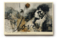 Paul Sinus Wandbild 120x80cm Romantisches Paar Collage Liebe Vintage Kunst in Beige Schwarz Wanddekoration