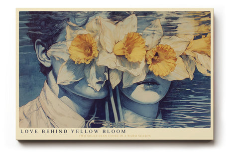 Paul Sinus Wandbild 120x80cm Romantisches Paar mit Narzissen Surreale Blumen Portrait Kunstmotiv mit poetischer Stimmung