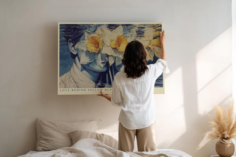 Paul Sinus Wandbild 120x80cm Romantisches Paar mit Narzissen Surreale Blumen Portrait Kunstmotiv mit poetischer Stimmung