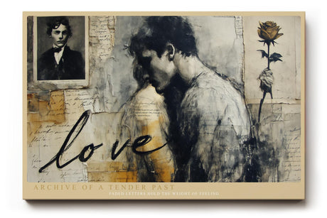 Paul Sinus Wandbild 120x80cm Romantisches Paar Vintage Collage Liebe Kunst Wanddekoration Wohnzimmer Schlafzimmer