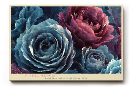 Paul Sinus Wandbild 120x80cm Rosenblueten abstrakte Blumenmalerei blau rosa florale Kunst modernes Blumen Kunstbild stilvolle Wanddekoration fuer Wohnzimmer Büro