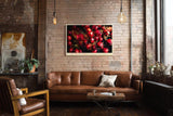 Paul Sinus Wandbild 120x80cm rote Beeren Makrofotografie mit Wassertropfen moderne Natur Fotokunst lebendiges Frucht Kunstbild für Küche Esszimmer Wohnzimmer