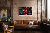 Paul Sinus Wandbild 120x80cm rote Beeren Makrofotografie Naturmotiv moderne Food Fotografie Kunstbild stilvolle Wanddekoration fuer Kueche Esszimmer Wohnzimmer