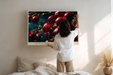 Paul Sinus Wandbild 120x80cm rote Beeren Makrofotografie Naturmotiv moderne Food Fotografie Kunstbild stilvolle Wanddekoration fuer Kueche Esszimmer Wohnzimmer
