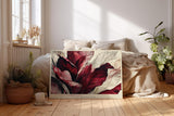 Paul Sinus Wandbild 120x80cm rote Blaetter abstrakte botanische Kunst moderne Pflanzenillustration Leinwand Wanddekoration stilvolle Naturkunst fuer Wohnzimmer