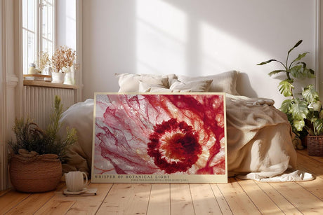 Paul Sinus Wandbild 120x80cm Rote Bluete Makro botanische Kunst transparente Blüten Wanddekoration Wohnzimmer Schlafzimmer