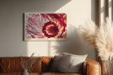 Paul Sinus Wandbild 120x80cm Rote Bluete Makro botanische Kunst transparente Blüten Wanddekoration Wohnzimmer Schlafzimmer