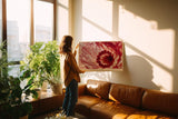 Paul Sinus Wandbild 120x80cm Rote Bluete Makro botanische Kunst transparente Blüten Wanddekoration Wohnzimmer Schlafzimmer