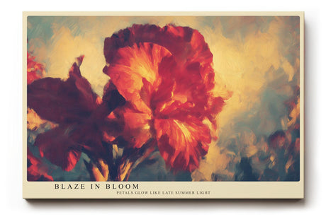 Paul Sinus Wandbild 120x80cm rote Blume expressive Blumenmalerei warme Farben moderne florale Kunst Wanddekoration fuer Wohnzimmer Büro