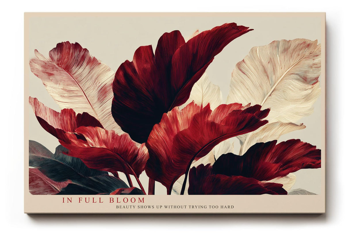 Paul Sinus Wandbild 120x80cm rote Blumen moderne florale Kunst elegante Naturillustration grosses Blumen Kunstbild stilvolle Wanddekoration fuer Wohnzimmer Büro