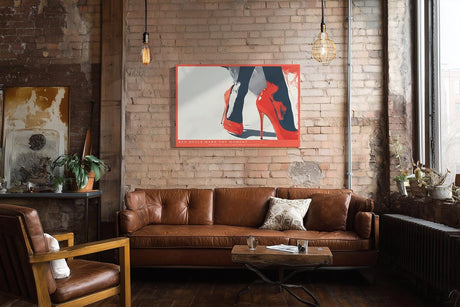 Paul Sinus Wandbild 120x80cm Rote High Heels moderne Fashion Illustration mit stilvoller Eleganz
