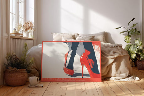 Paul Sinus Wandbild 120x80cm Rote High Heels moderne Fashion Illustration mit stilvoller Eleganz