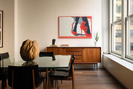 Paul Sinus Wandbild 120x80cm Rote High Heels moderne Fashion Illustration mit stilvoller Eleganz