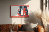 Paul Sinus Wandbild 120x80cm Rote High Heels moderne Fashion Illustration mit stilvoller Eleganz