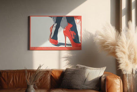 Paul Sinus Wandbild 120x80cm Rote High Heels moderne Fashion Illustration mit stilvoller Eleganz