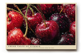 Paul Sinus Wandbild 120x80cm rote Kirschen Makro Fotokunst frische Sommerfruechte intensives Rot Stillleben moderne Wanddekoration fuer Kueche Esszimmer Wohnzimmer